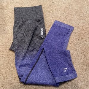 Gymshark gradient gray/purple ombré leggings